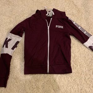 Burgundy Pink zip up